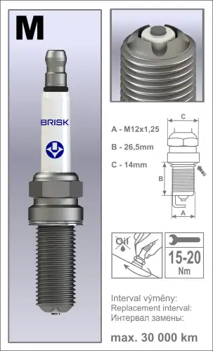 Свеча зажигания BRISK MOR14LGS