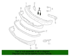 BOLT,FRT BPR IMP BAR(8.913) 11519836 CHEVROLET