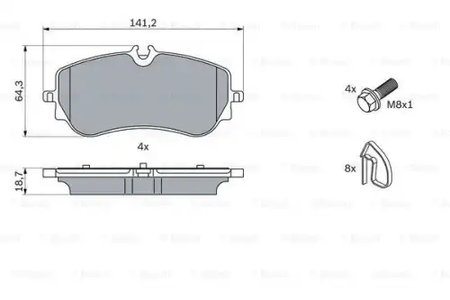 Тормозные колодки дисковые BOSCH 0 986 424 875