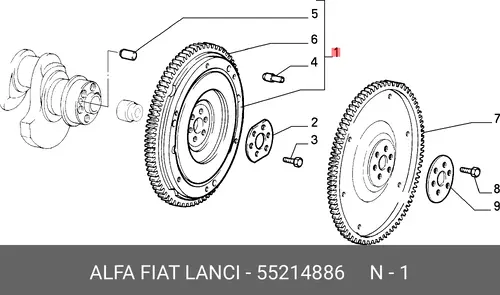 МАХОВИК ДВИГАТЕЛЯ COMPL 55214886 LANCIA