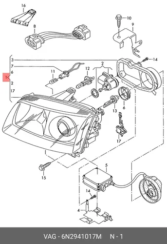 Фонарь габаритный VAG 6N2941017M