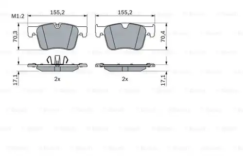 Тормозные колодки дисковые передняя ось BOSCH 0 986 424 860