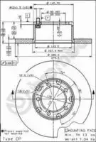 Тормозной диск BREMBO 08.3959.20 полный , передняя ось