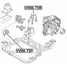 Подушка крепления двигателя FEBEST VWM-T5F