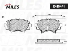 Тормозные колодки дисковые задняя ось MILES E410441
