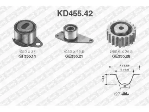 КОМПЛЕКТ РЕМНЯ ГРМ KD45542 NTN