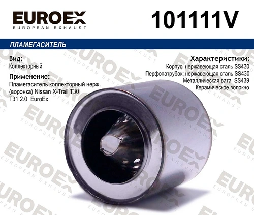 Гофра глушителя EUROEX 101111V