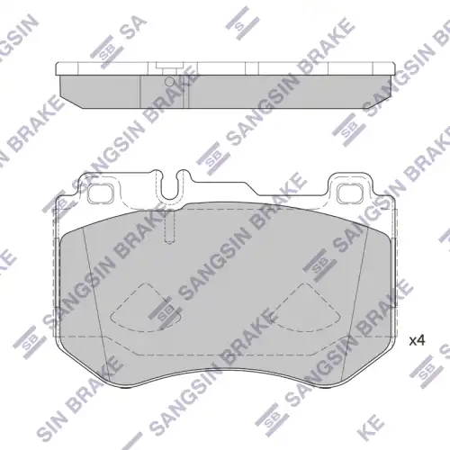 Тормозные колодки дисковые передняя ось SANGSIN SP4192