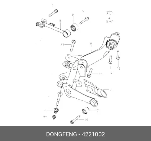 Рычаг подвески DONGFENG 4221002