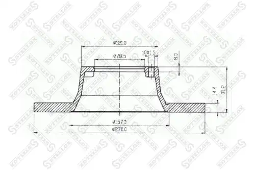 Тормозной диск STELLOX 6020-2517-SX полный ,