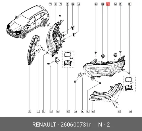 Фара RENAULT 260600731R