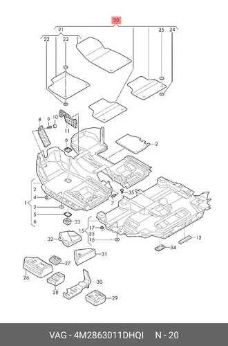 Коврики в салон VAG 4M2863011D HQI
