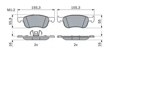 Тормозные колодки дисковые BOSCH 0 986 424 867