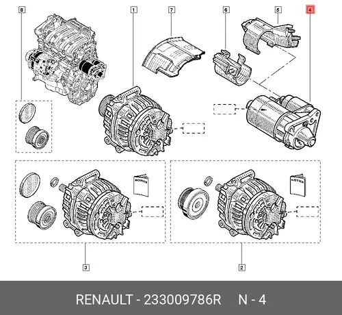 Стартер RENAULT 233009786R