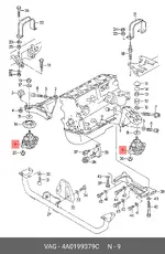 подушка ДВС левая+правая Audi 4A0199379C VAG