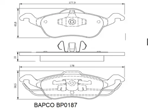 Тормозные колодки дисковые BAPCO BP0187