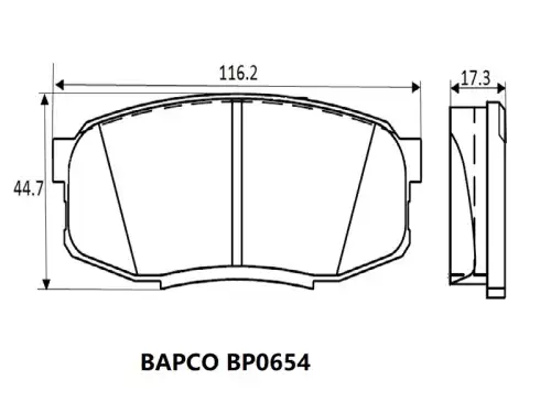 Тормозные колодки дисковые BAPCO BP0654