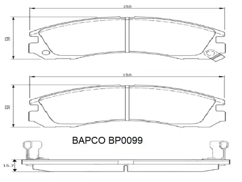 Тормозные колодки дисковые BAPCO BP0099
