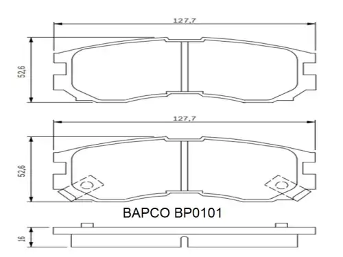 Тормозные колодки дисковые BAPCO BP0101