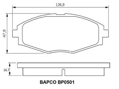 Тормозные колодки дисковые BAPCO BP0501