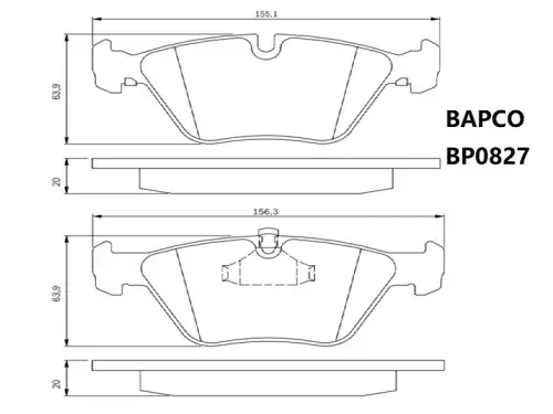 Тормозные колодки дисковые BAPCO BP0827