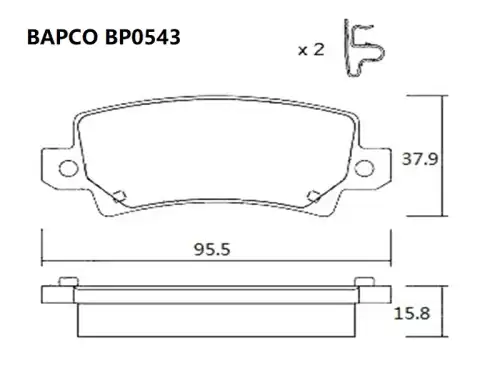 Тормозные колодки дисковые BAPCO BP0543