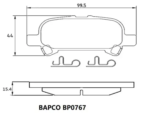Тормозные колодки дисковые BAPCO BP0767
