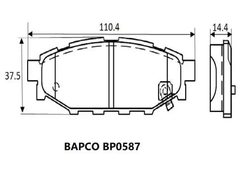 Тормозные колодки дисковые BAPCO BP0587