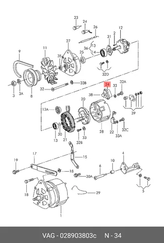 реле-регулятор генератора VW 028 903 803 C VAG