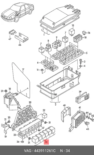 реле накала VW 443 911 261 C VAG