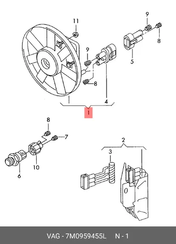 мотор вентилятора VW 7M0 959 455 L VAG