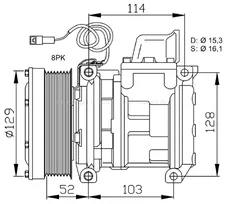 Компрессор кондиционера MERCEDES ATEGO 2 1530143 TRP