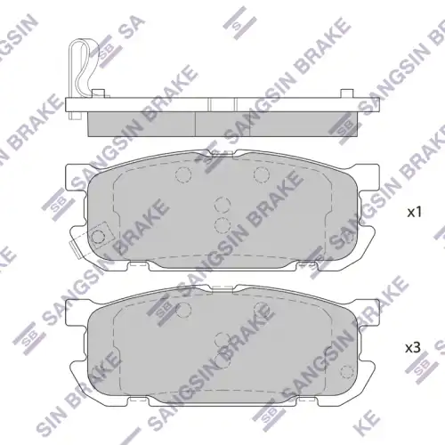 Тормозные колодки дисковые задняя ось SANGSIN SP4071