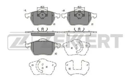 Тормозные колодки дисковые передняя ось ZEKKERT BS1568