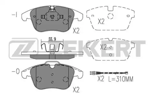 Тормозные колодки дисковые передняя ось ZEKKERT BS1316
