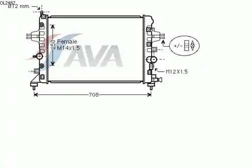 Радиатор системы охлаждения двигателя AVA OL2482