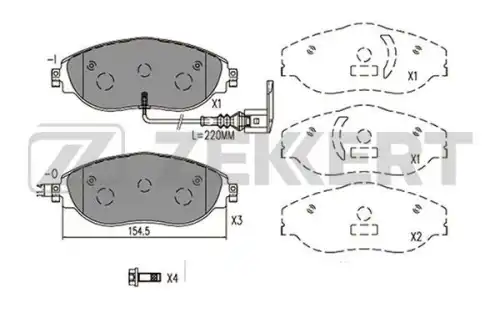 Тормозные колодки дисковые передняя ось ZEKKERT BS2457