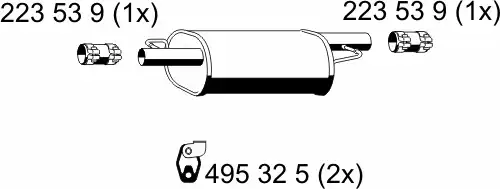 глушитель средняя часть VW 177092 ERNST