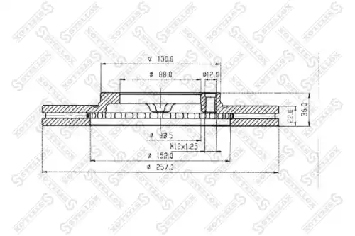 Тормозной диск STELLOX 6020-9929V-SX вентилируемый ,