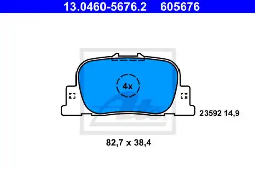 Тормозные колодки дисковые ATE 13.0460-5676.2