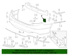 BOX, L- RR- BUMPER 71576-TVA-A00 HONDA