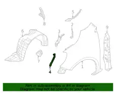 BRACKET-FRONT FENDER LOWER,LH F3161-5EFAA NISSAN