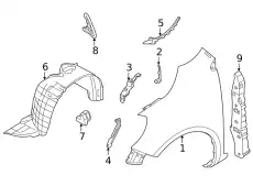 BRACKET-FRONT FENDER LOWER,LH F3161-5EFMA NISSAN