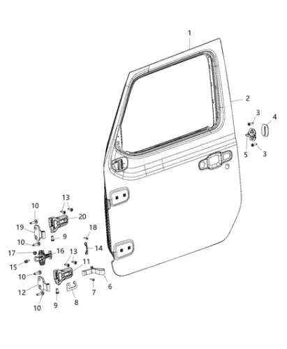 DOOR 68281042AE CHRYSLER