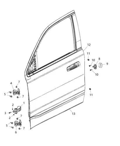 DOOR 68292435AL CHRYSLER