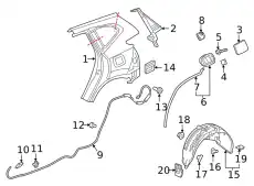 Подкрылок HONDA 74550-TLA-A50