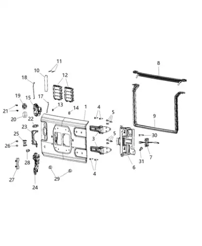 LIFTGATE 68497996AA CHRYSLER