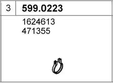 Хомут глушителя ASSO 599.0223