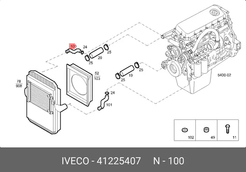 41225407 Патрубок радиатора верхний IVEC IVECO