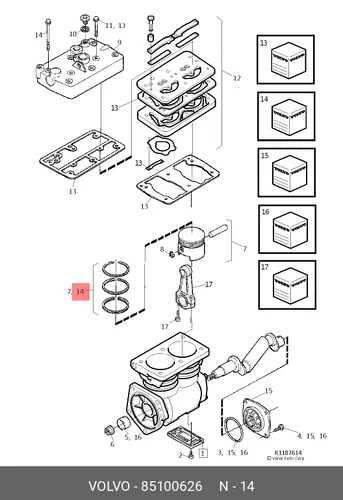 КОЛЬЦА ПОРШНЕВЫЕ, 85100626 VOLVO